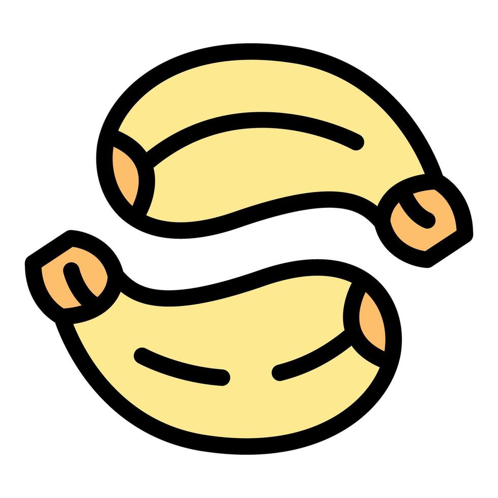 Two peeled bananas forming a decorative s shape vector