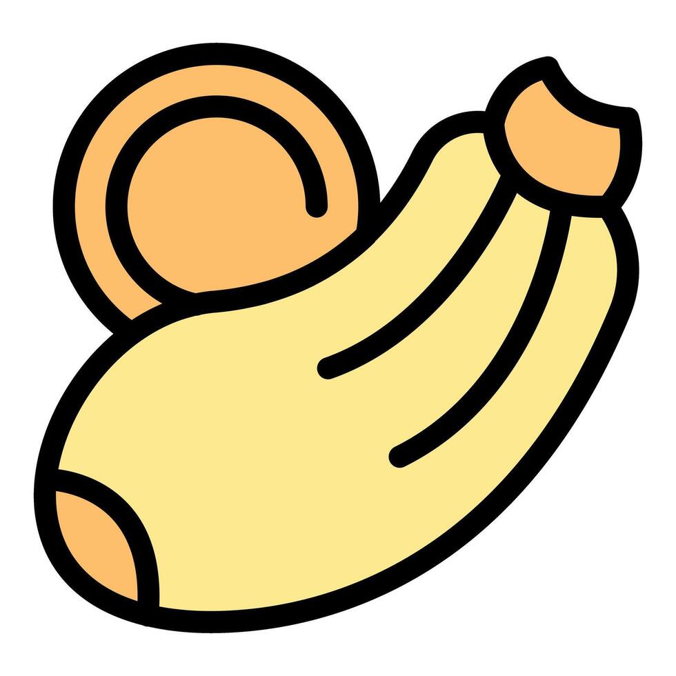 Peeled banana with a slice showing potassium content vector