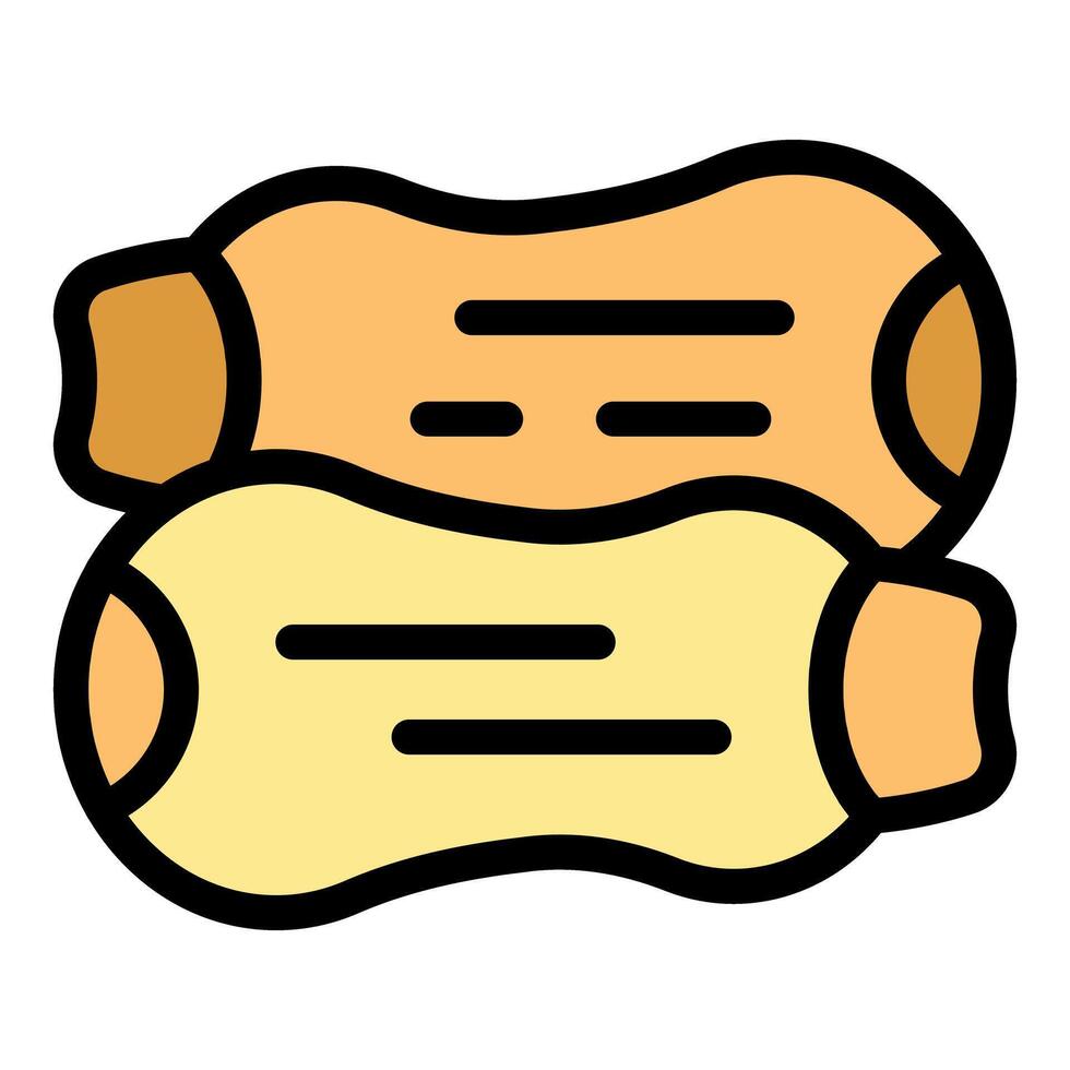Two pieces of turmeric rhizome with visible scars vector