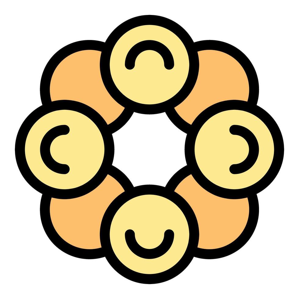 Circular teamwork concept showing synergy and collaboration vector