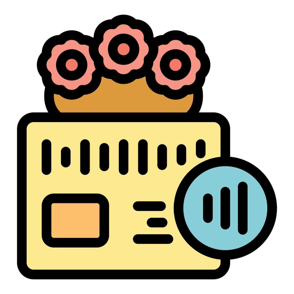 Contactless credit card with flowers symbolizing easy purchase and payment vector