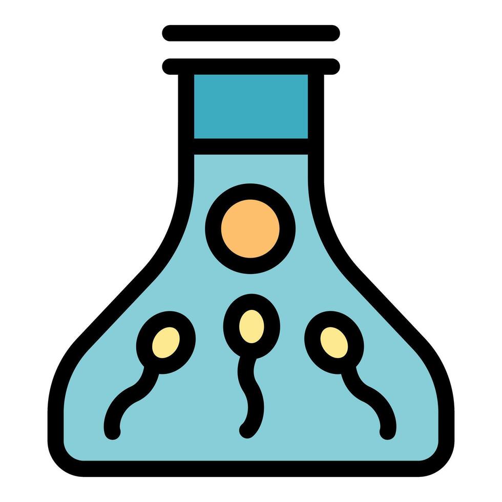 Sperm cells swimming in a flask for artificial insemination experiment vector