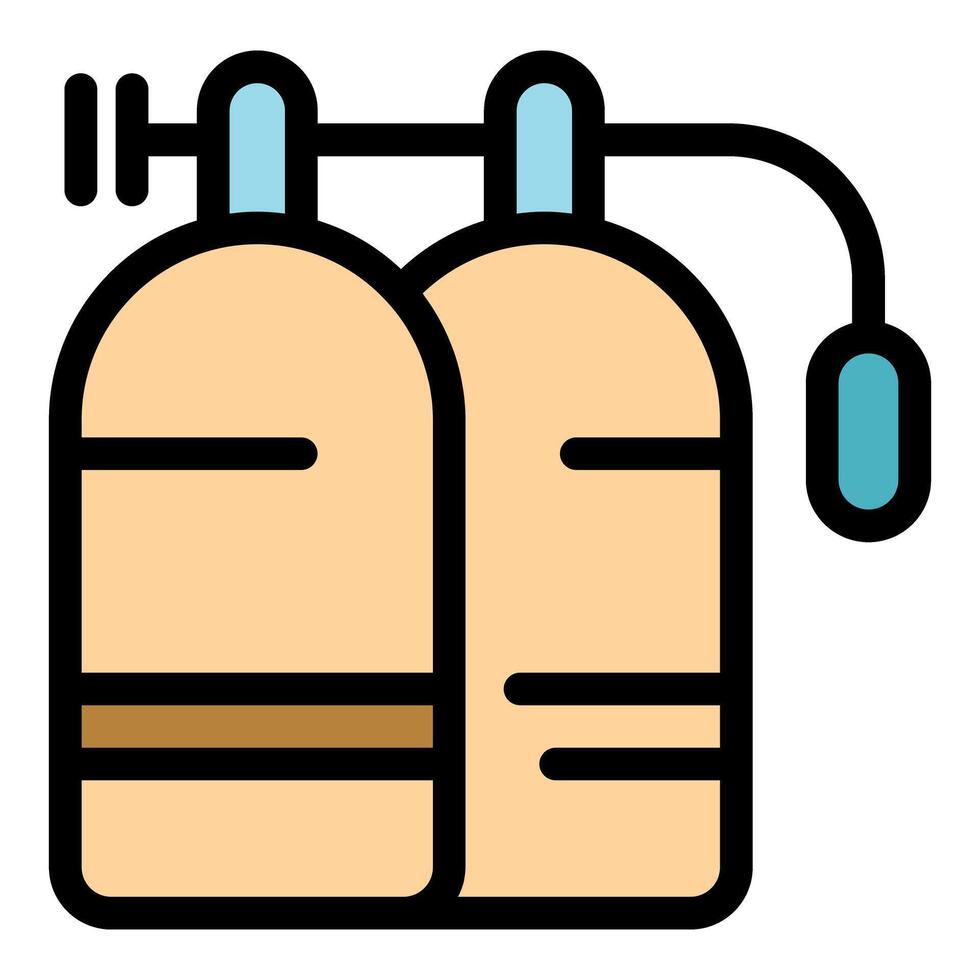 Double scuba tank ensuring safe diving experience for underwater exploration vector