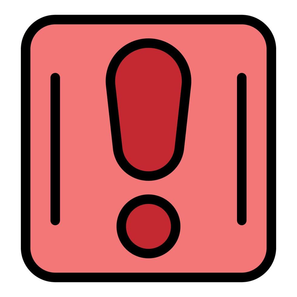 Bathroom scale showing error message with exclamation point vector