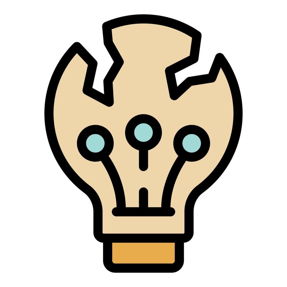 Broken light bulb symbolizing lack of ideas and creativity vector