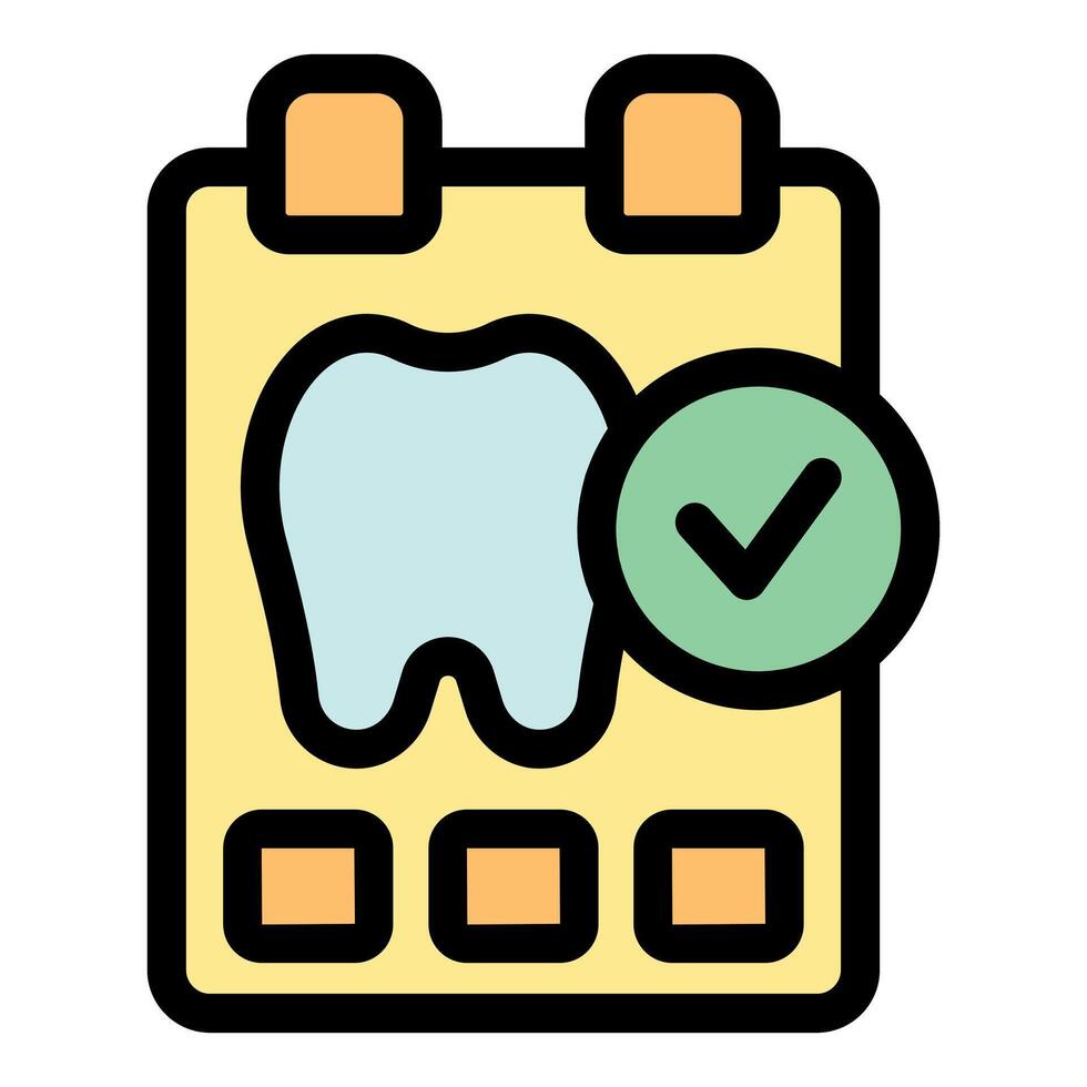 Dental checkup appointment confirmed on calendar with check mark symbol vector