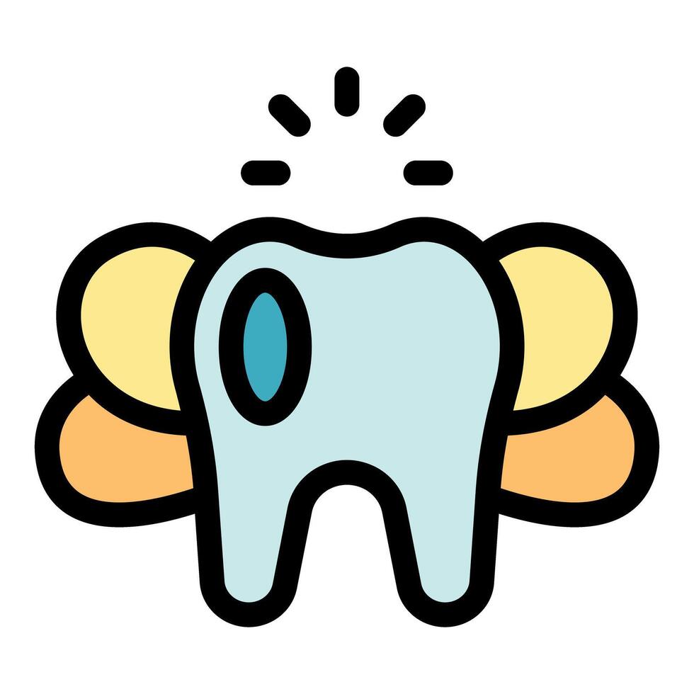 Healthy tooth shining with wings, a symbol of dental care vector