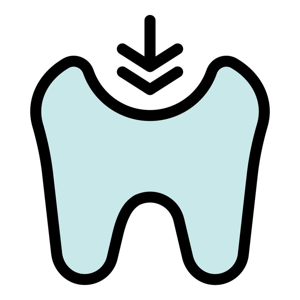 Tooth sensitivity indicated by downward arrow symbol vector