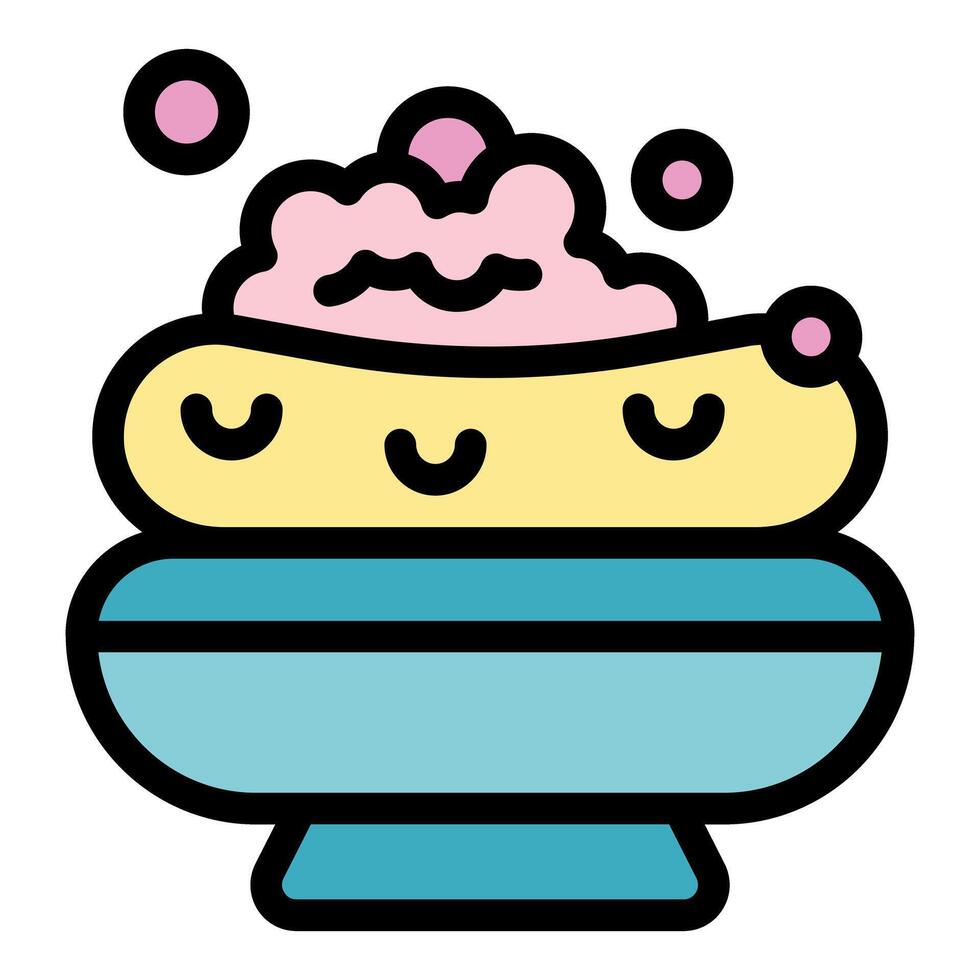 Soap bar resting on soap dish with pink bubbles floating above, spa time essentials vector