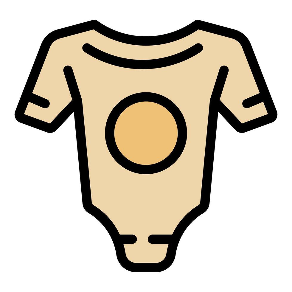 Baby bodysuit with circle print featuring short sleeves and snap closure vector
