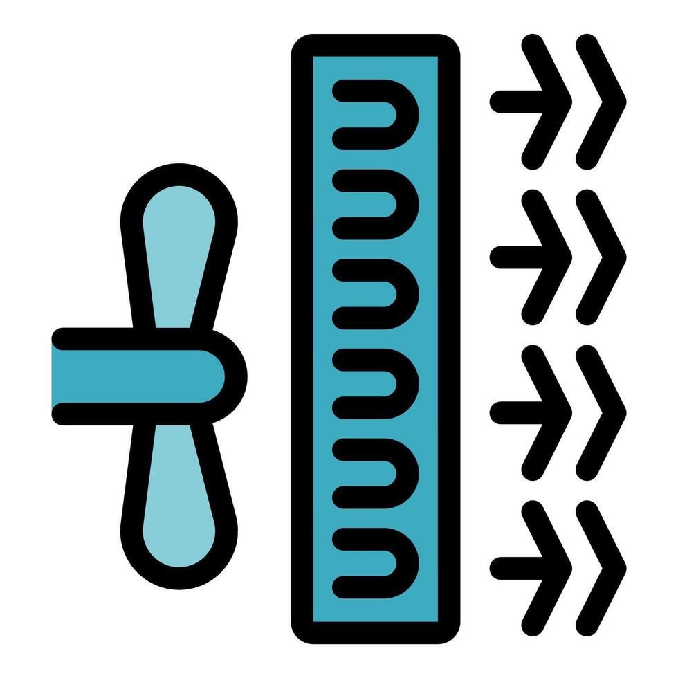 Air flowing through filter, creating clean air circulation vector