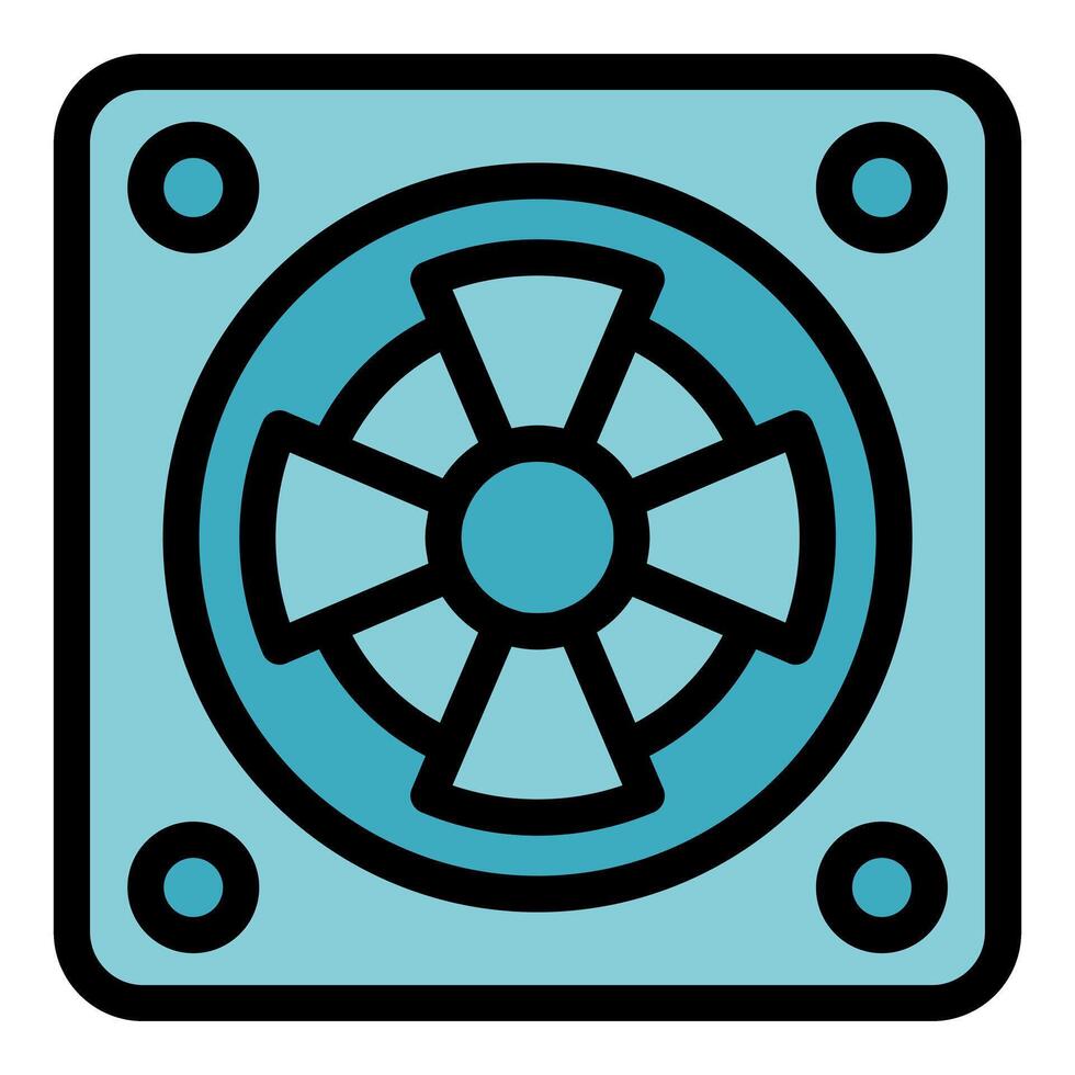 Cooling fan providing ventilation for computer hardware vector