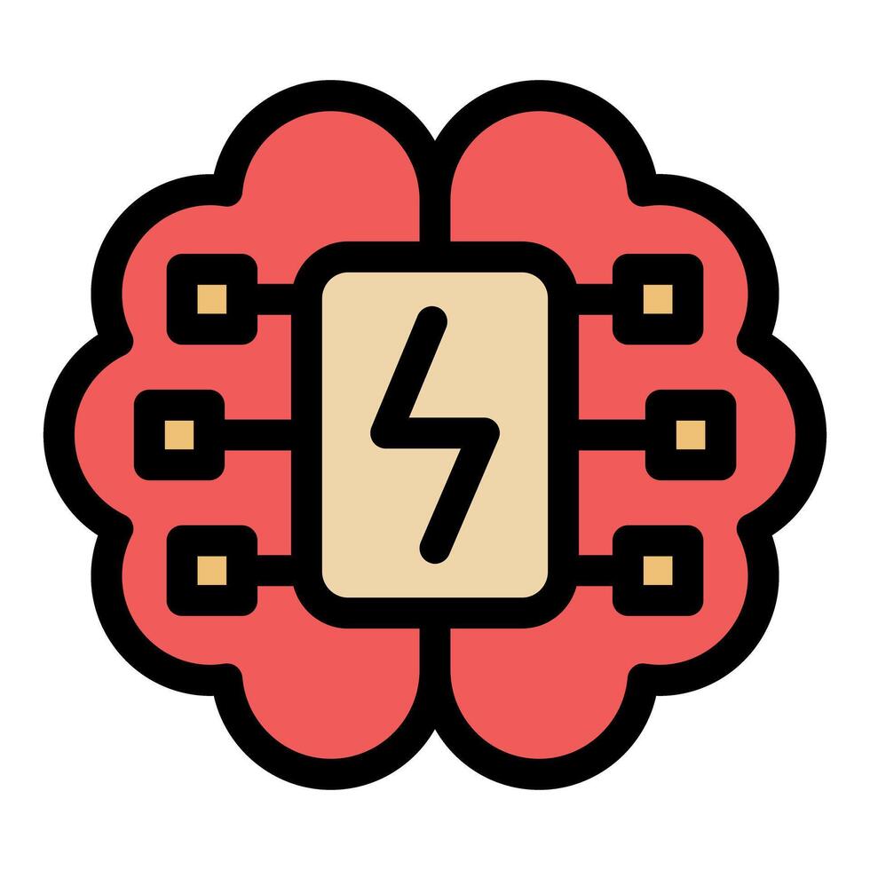 Brain power, electrical circuit boosting cognitive function vector