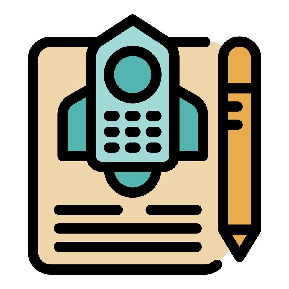 Startup business plan taking off with rocket launch strategy vector