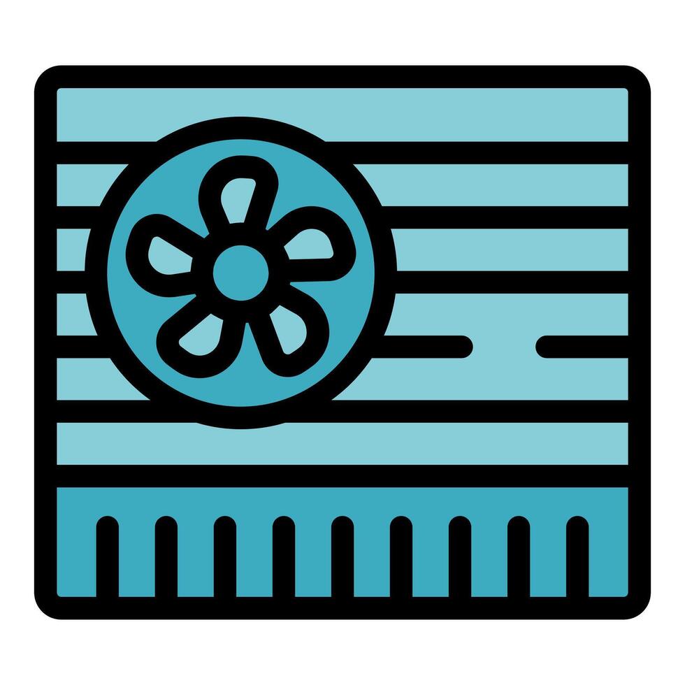 Conditioner cooling system blowing fresh air with rotating fan vector