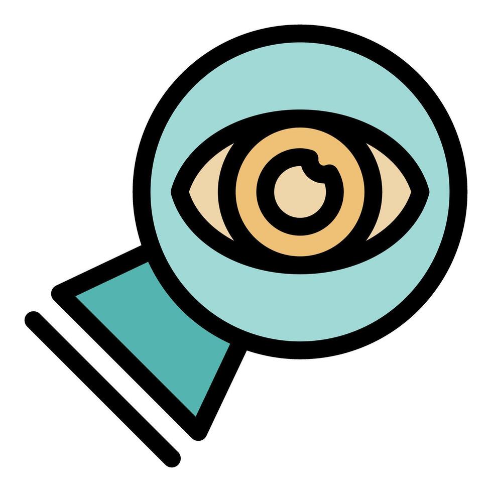 Webcam observing and recording with large eye symbol emphasizing surveillance and privacy concerns vector