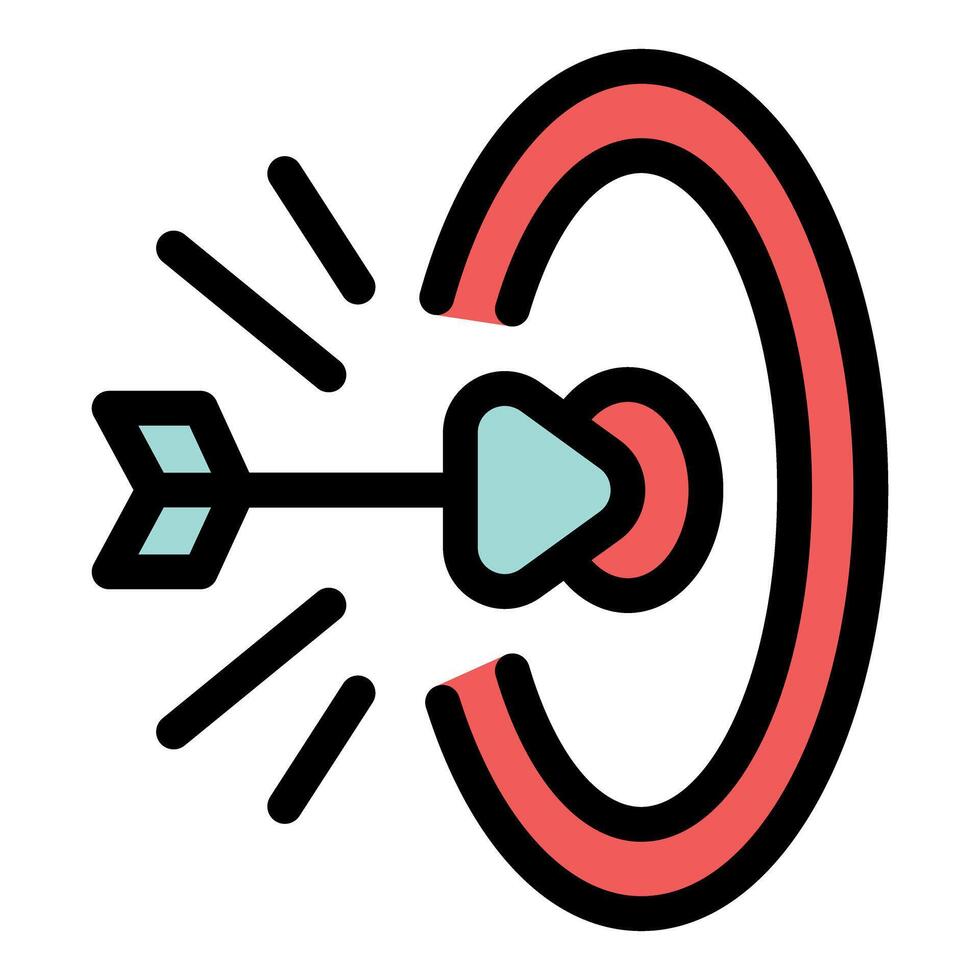 Arrow hitting target symbol of success and achievement vector