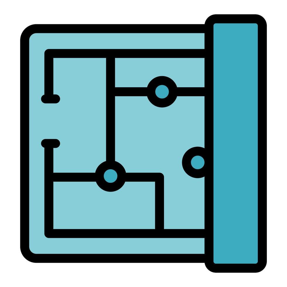 Electronic scheme project representing printed circuit board design vector