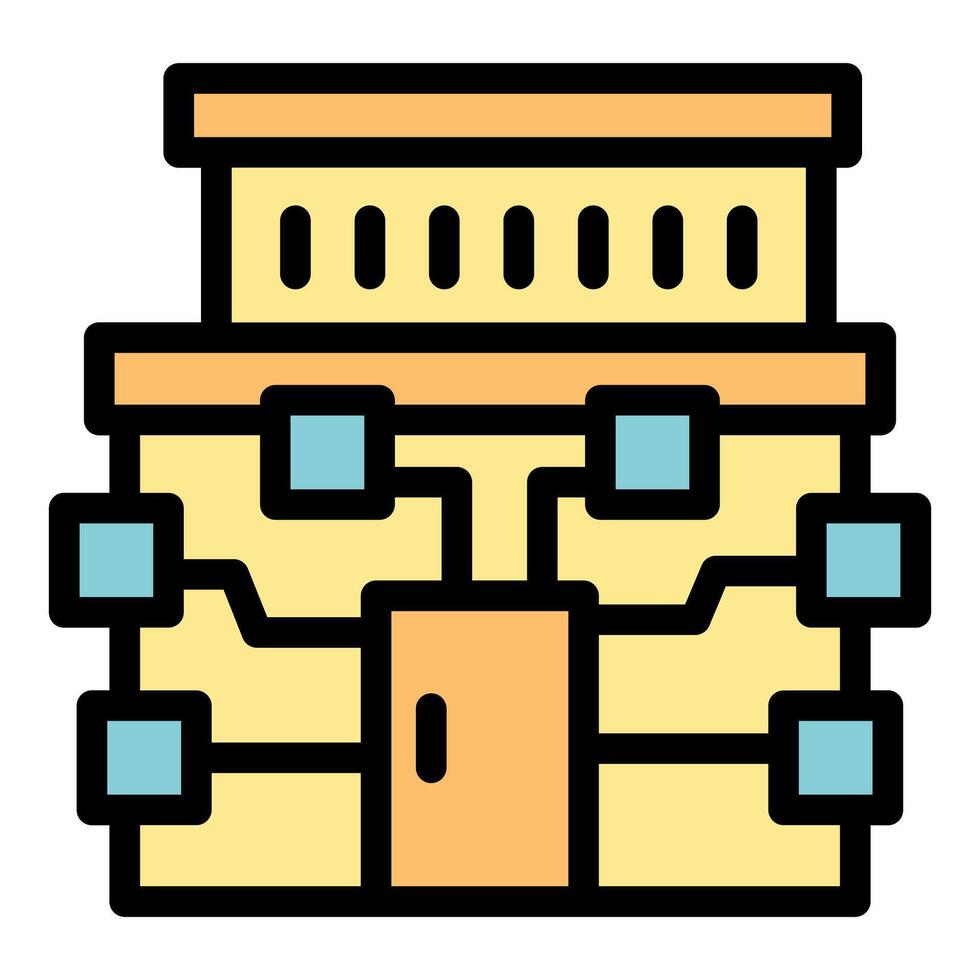 Smart building managing energy consumption with automation system vector