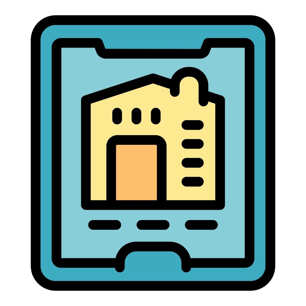Smart logistics app showing warehouse on mobile device screen vector