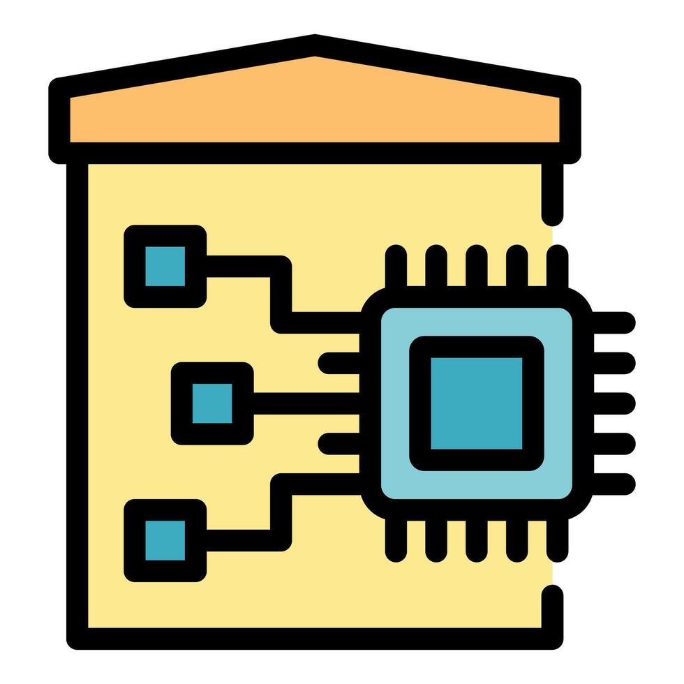Data center managing electronic components and processing information vector