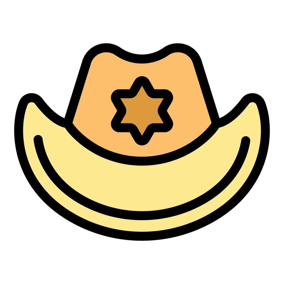 Sheriff cowboy hat with star badge, maintaining order in wild west vector