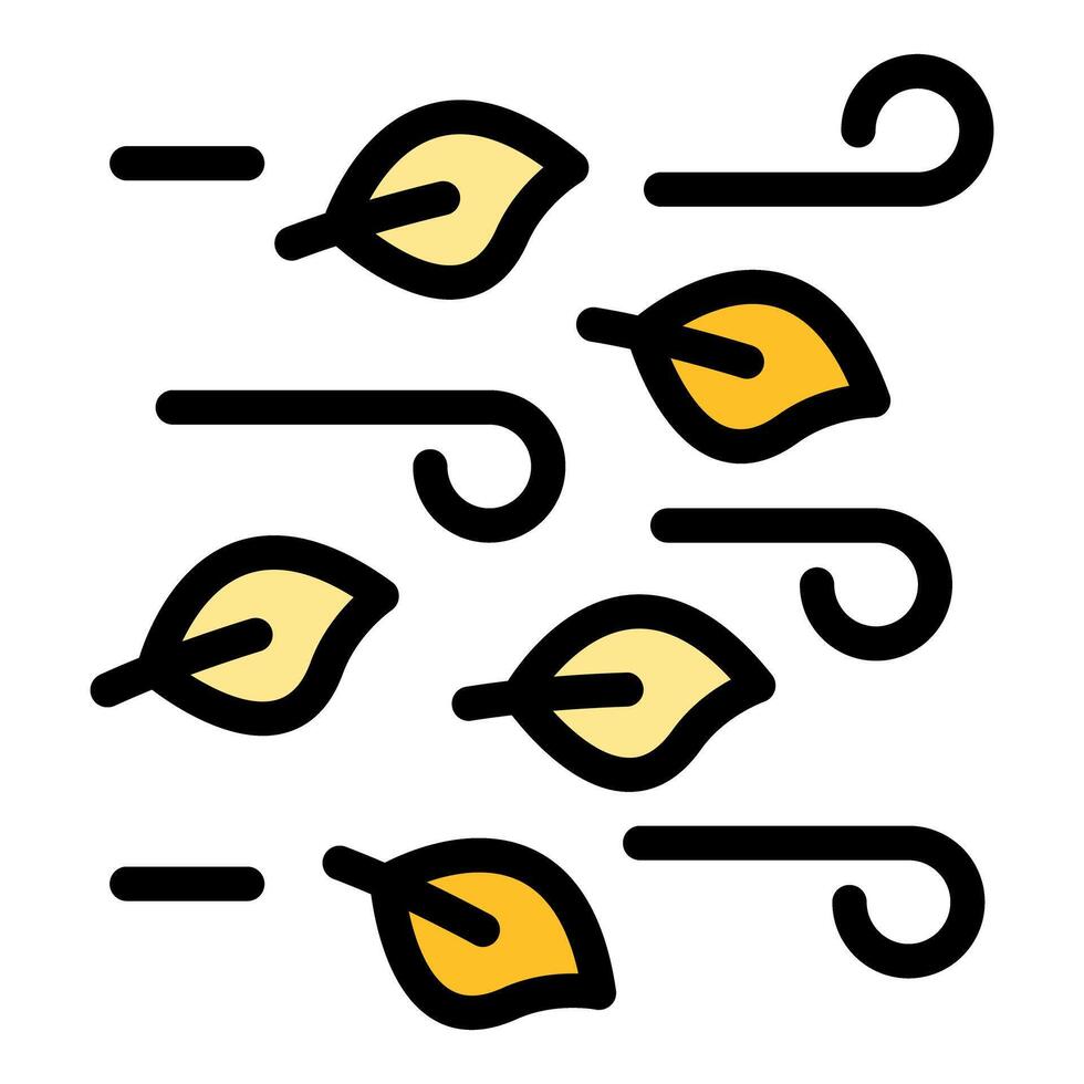 Wind blowing yellow autumn leaves through air vector