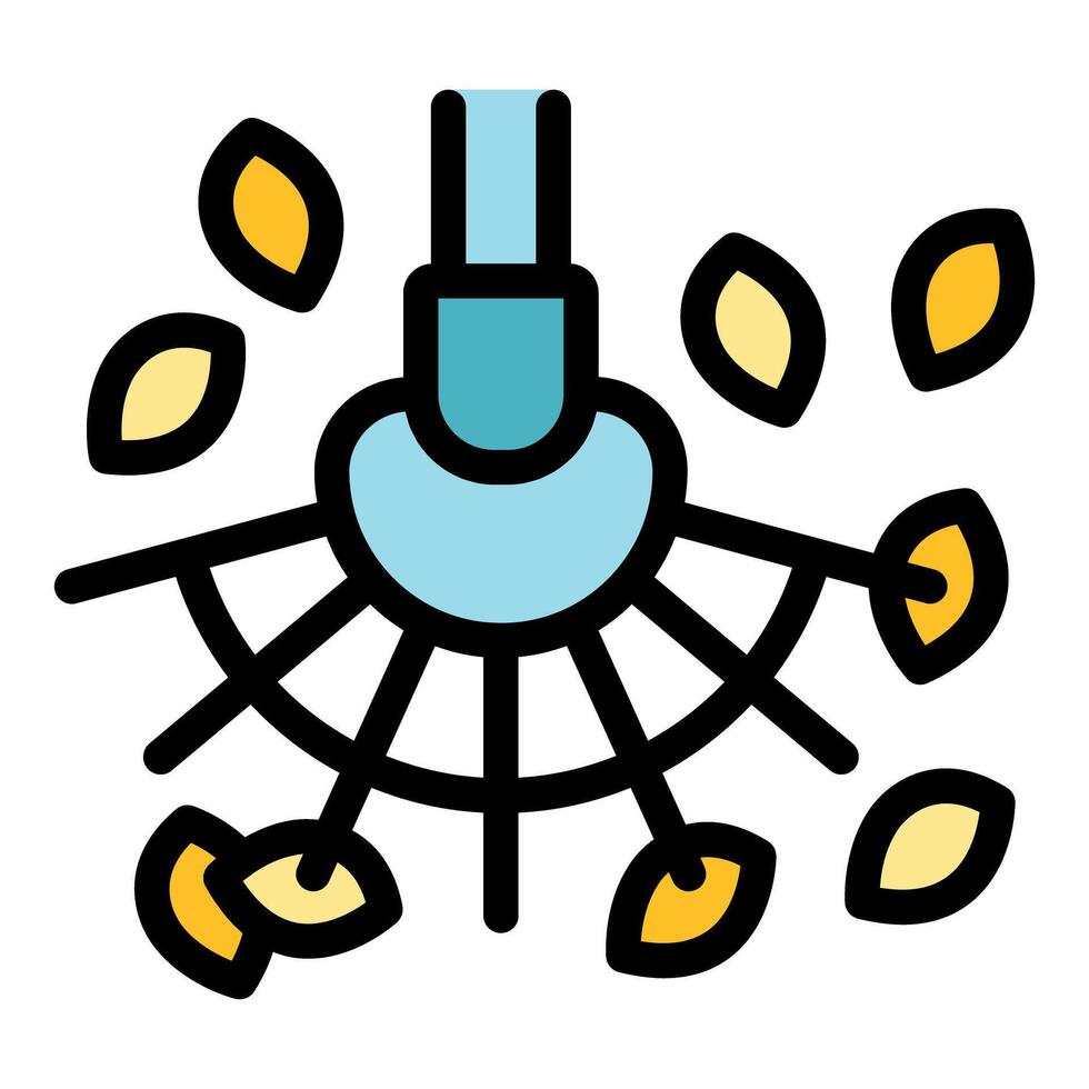 Combine harvester harvesting wheat crop in field icon illustration vector