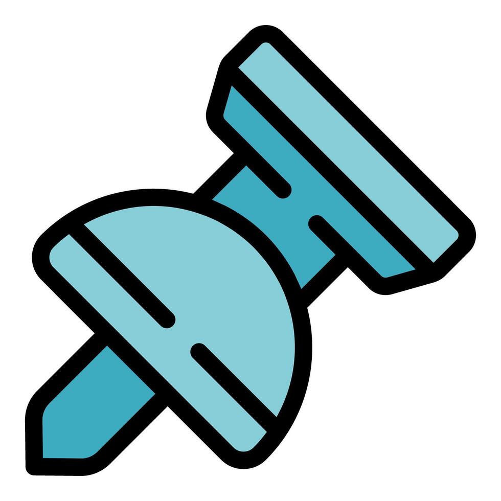 Blue push pin fixing important documents on bulletin board vector