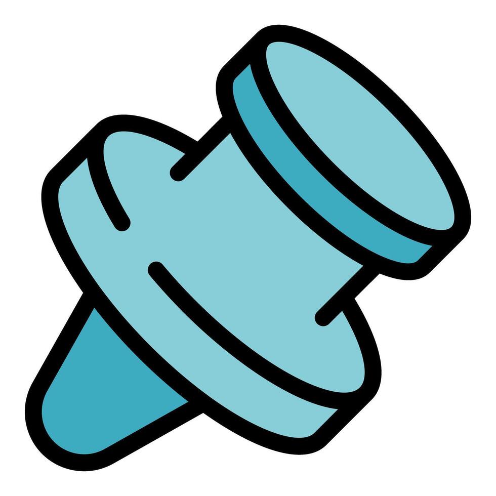 Blue push pin for notice board, stationery icon representing important information vector