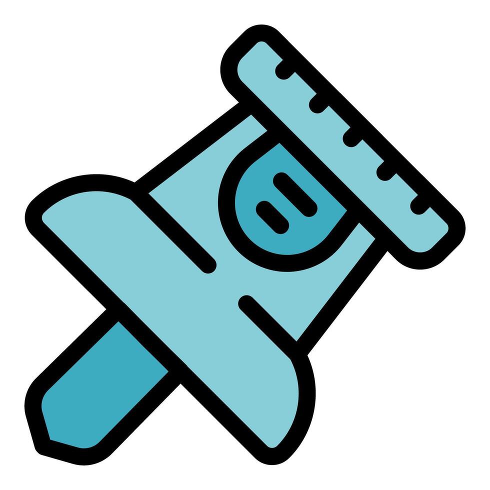 Push pin with measurement marks securing important documents vector