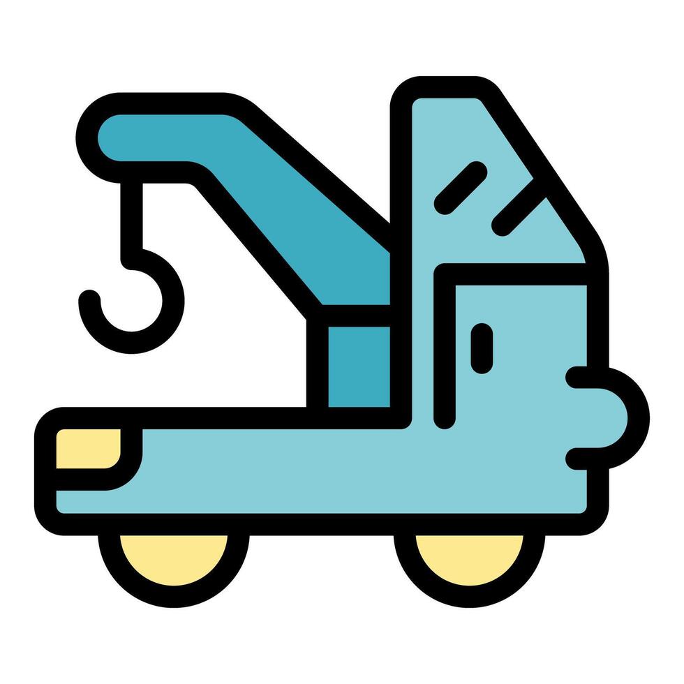 Tow truck handling roadside assistance with crane and hook vector