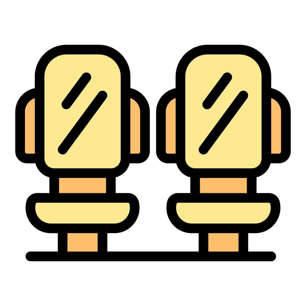 Two empty seats waiting for passengers on public transport vector