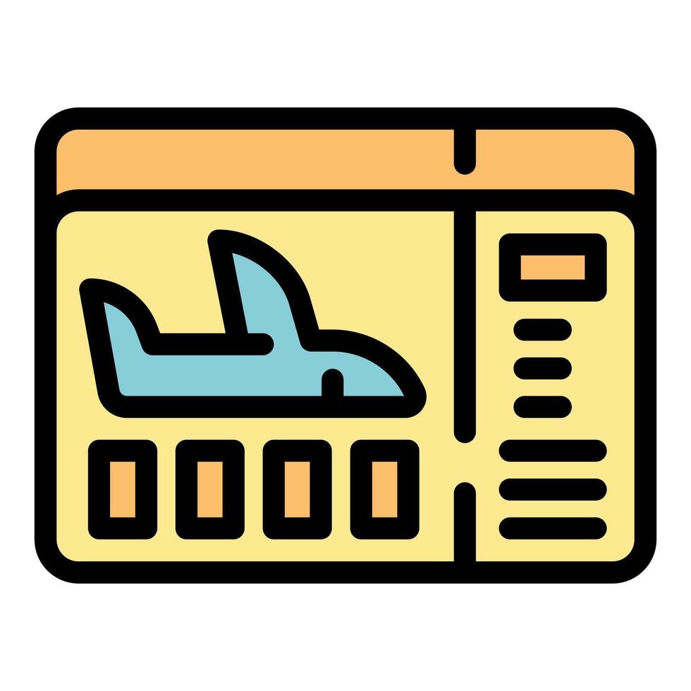 Online flight booking platform showing airplane and flight details vector
