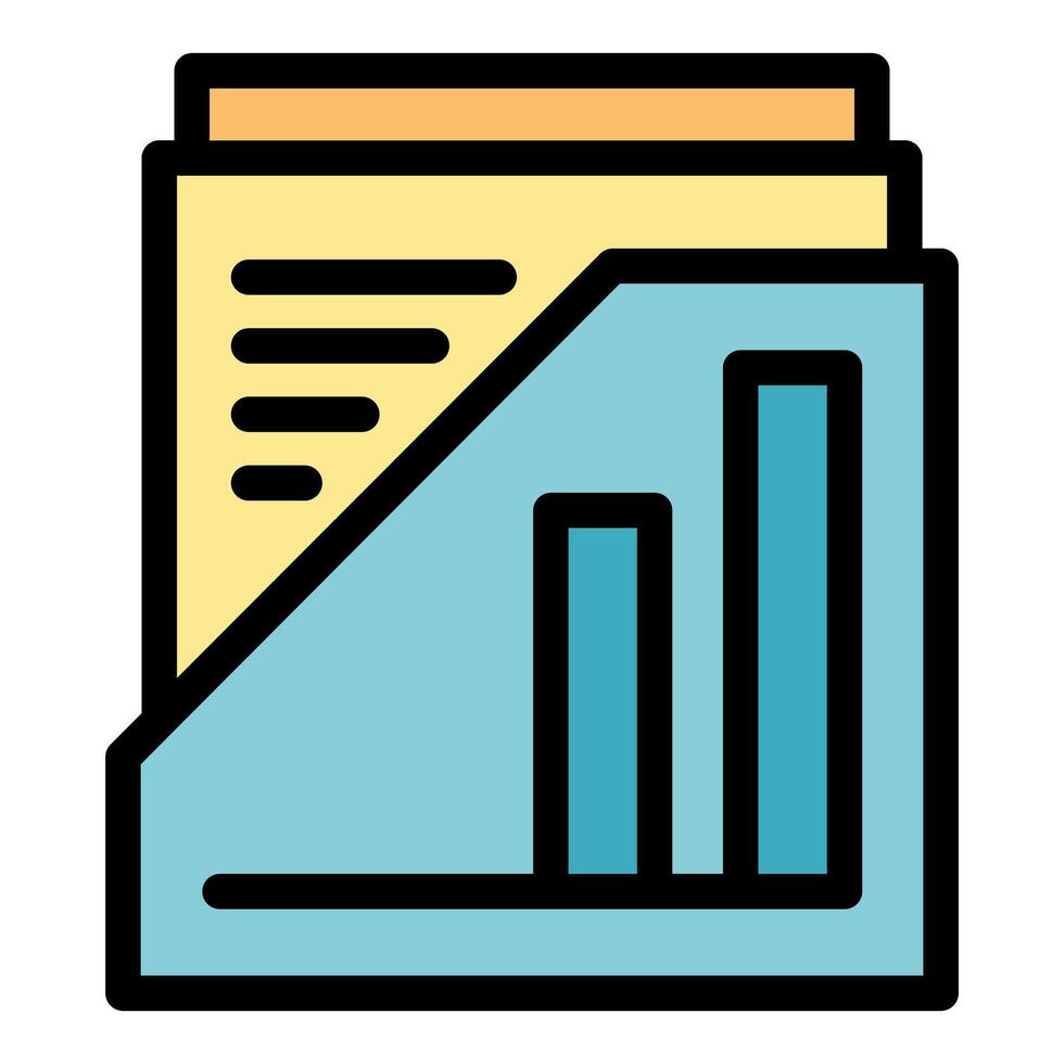 Folder with documents and growing bar chart representing financial success vector
