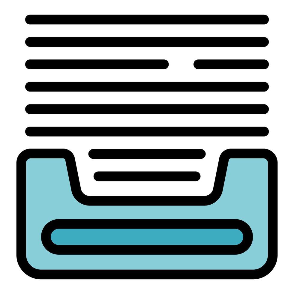 Archive tray storing important documents with label for easy retrieval vector