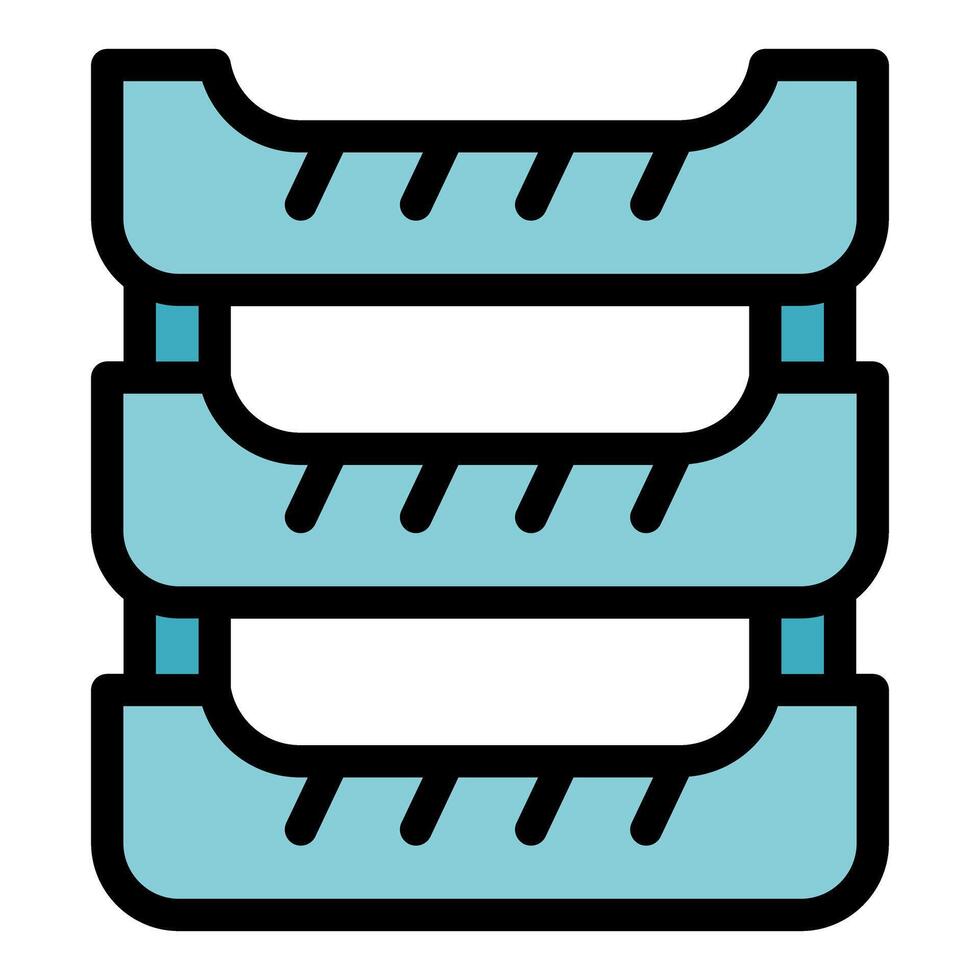 Empty plastic crates stacked on top of each other forming a storage unit vector