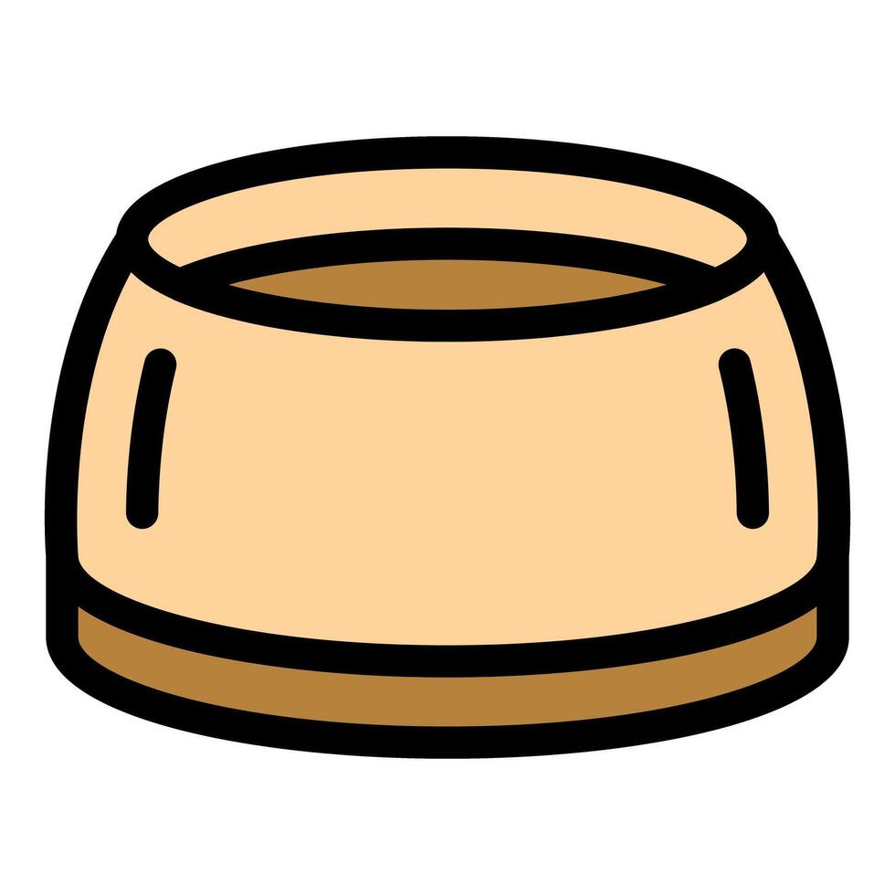 Pet bowl filled with food or water, providing sustenance for a beloved animal companion vector