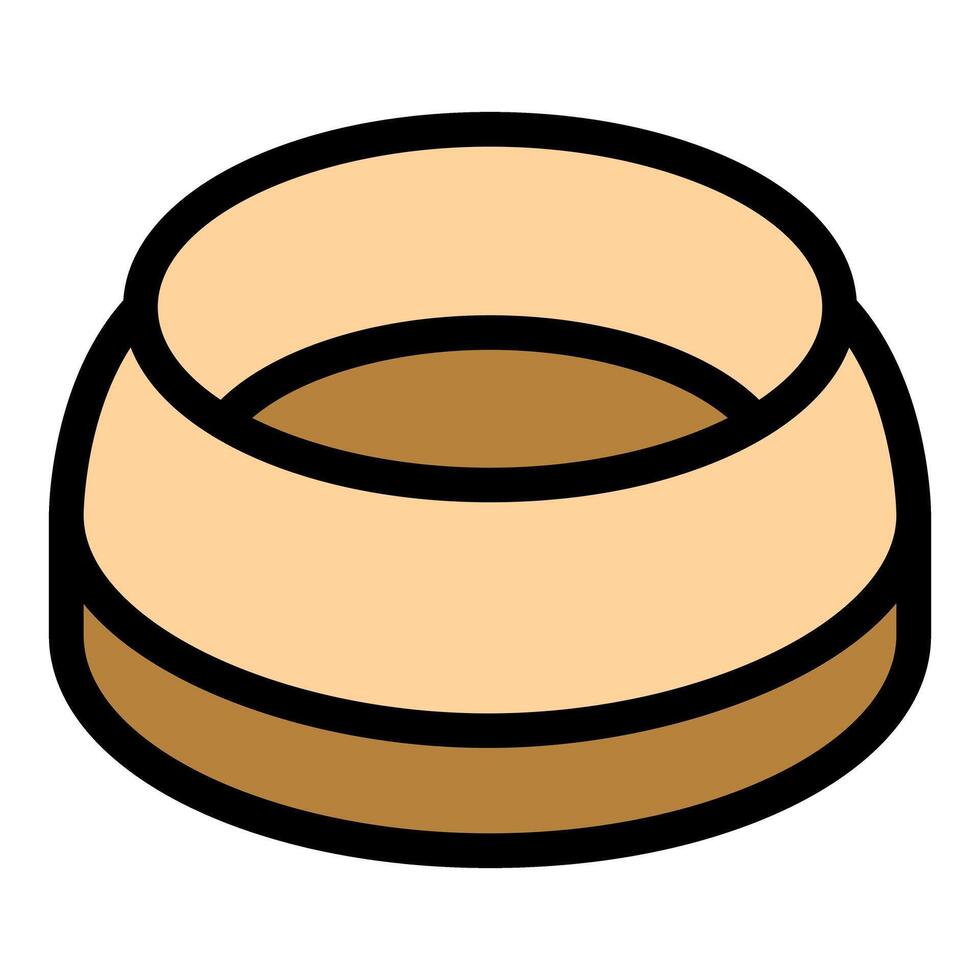 Empty pet bowl waiting for food, isometric view vector