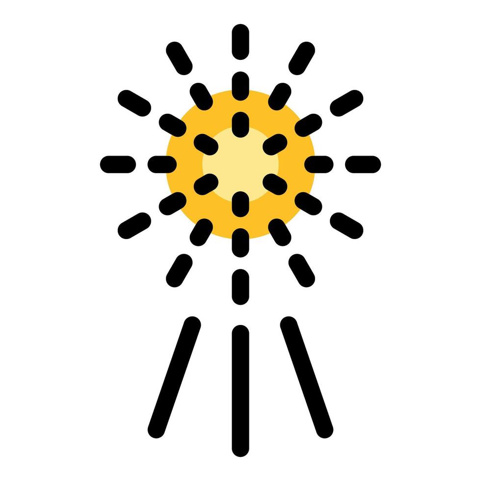 Bright yellow sun shining with rays of light vector