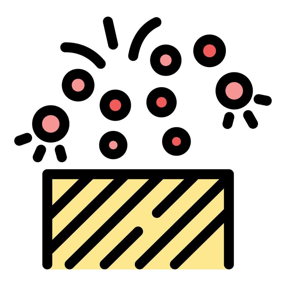 Fireworks exploding from a wooden box, creating a festive atmosphere vector