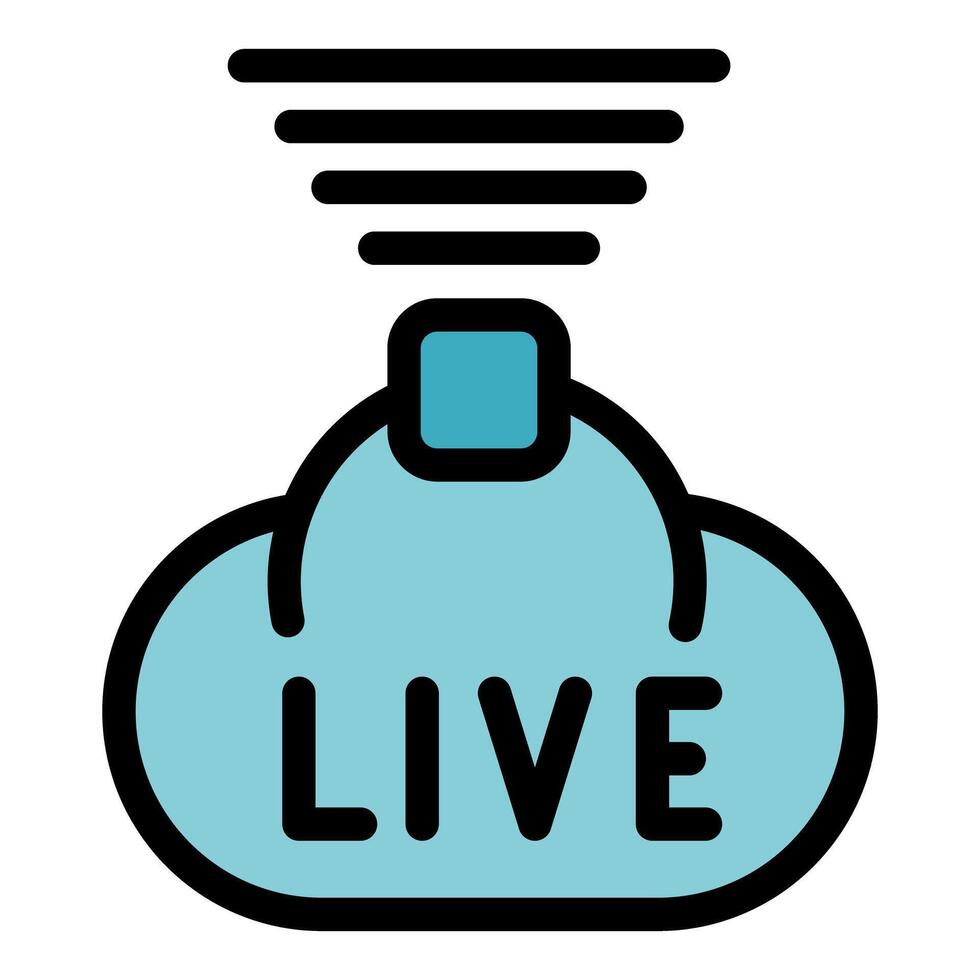 Live streaming sending data to the cloud storage, live stream cloud computing icon vector