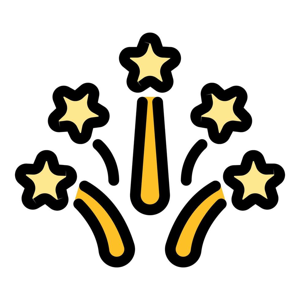 Fireworks exploding creating five pointed stars in the night sky vector