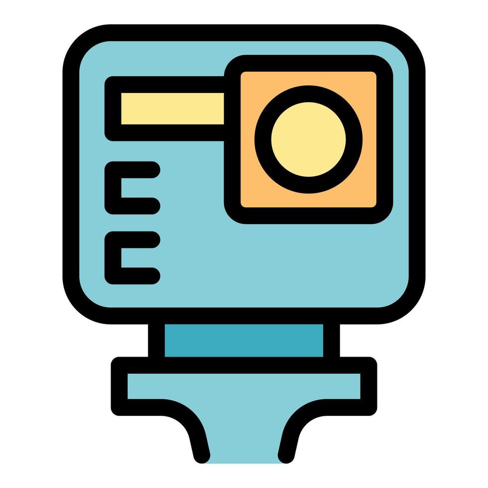 Action camera icon showing extreme sports and adventure filming vector