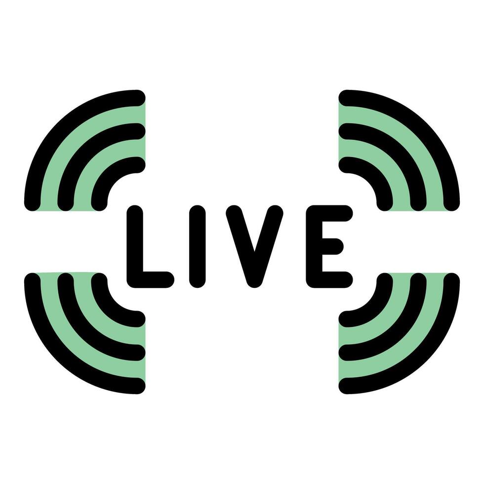 Live streaming icon showing broadcasting of live content vector