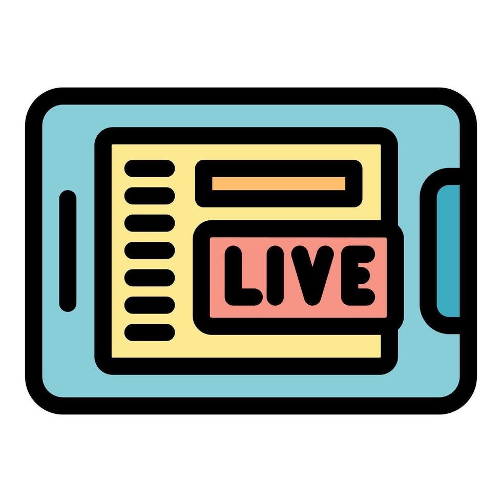 Live streaming player interface showing on mobile phone screen vector