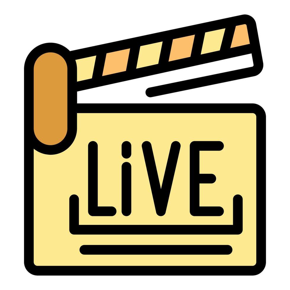 Clapperboard showing live event starting filming production vector