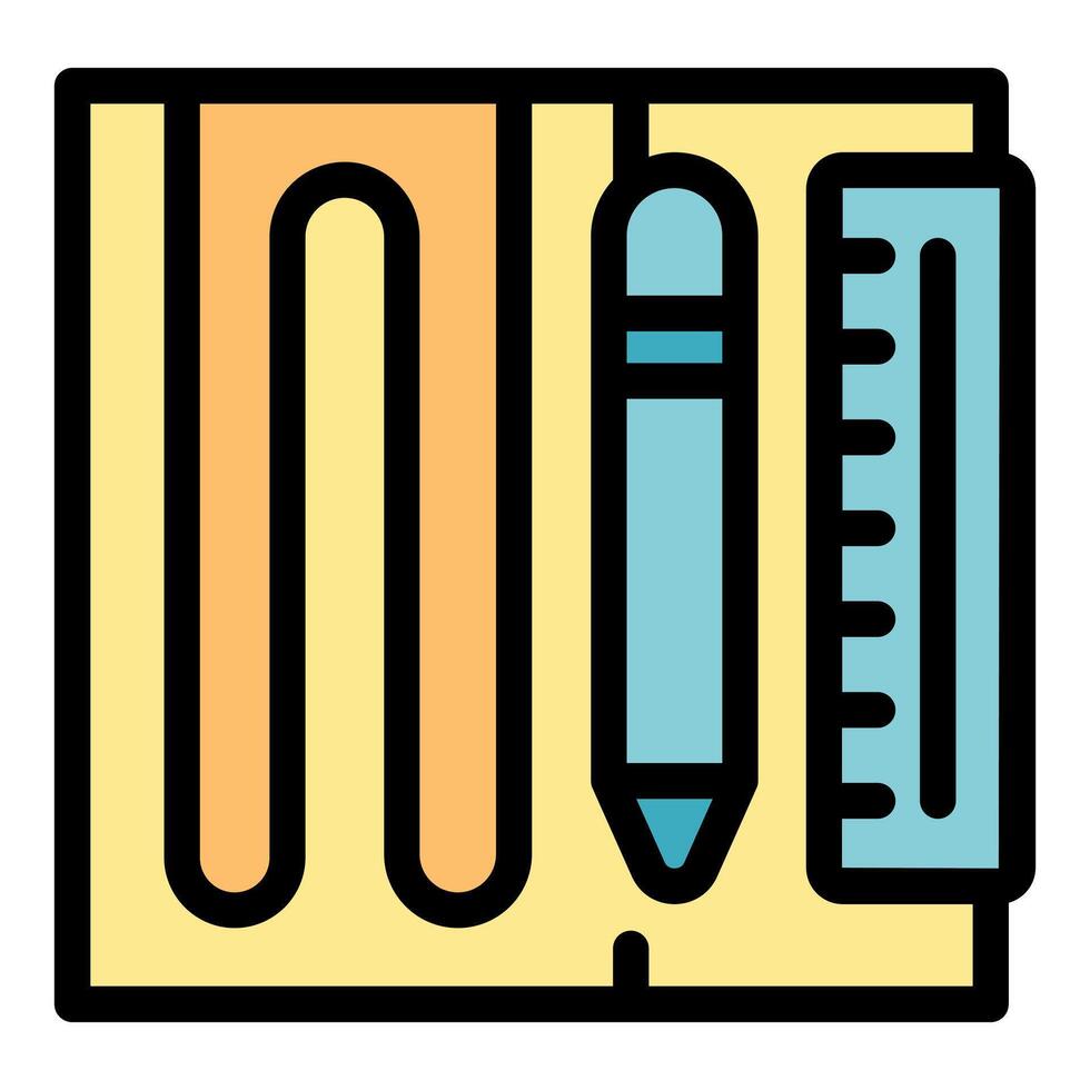 Architect design tools, pencil and ruler on blueprint representing architectural project vector