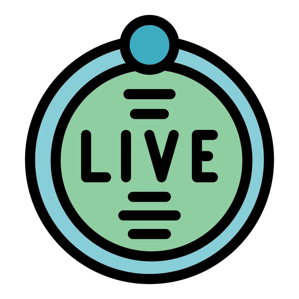 Live stream button showing online broadcasting or gaming vector