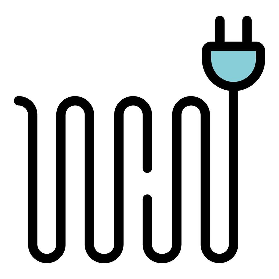 Electric plug connecting to a wavy wire, energy and power supply vector